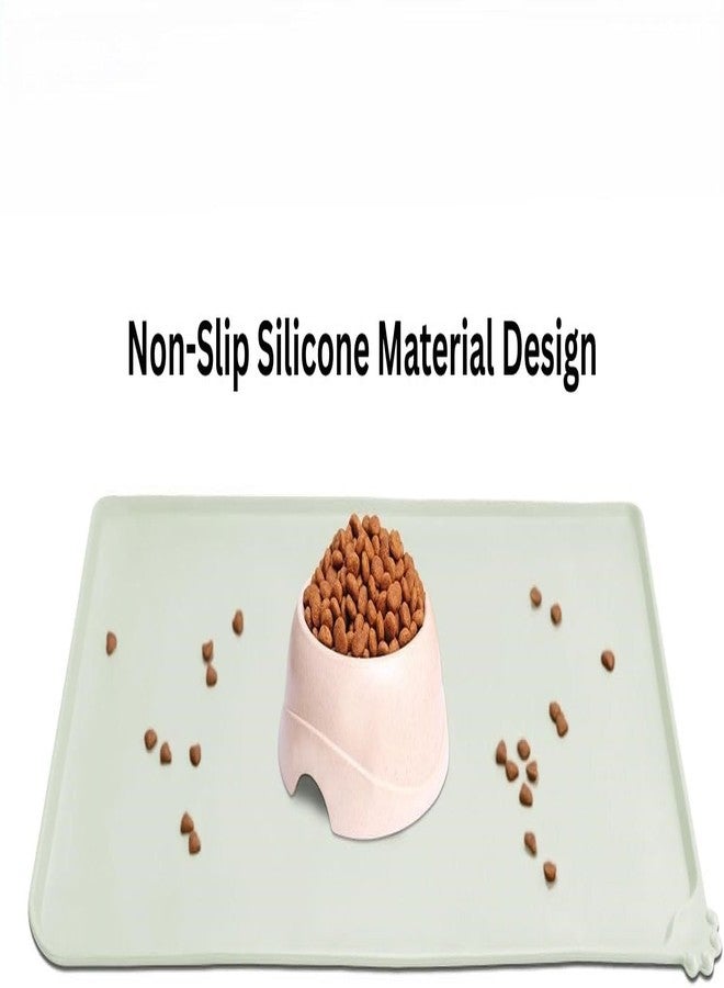 Dkriva حصيرة طعام الحيوانات الأليفة من دكريفا | حصيرة سيليكون مانعة للانزلاق ومقاومة للماء | مستلزمات تغذية الحيوانات الأليفة للأرضيات | حصيرة وعاء طعام الحيوانات الأليفة | وسادة مانعة لانسكاب الطعام والماء (عبوة من قطعة واحدة، متعددة الألوان) (19 × 12 بوصة) - Image 2